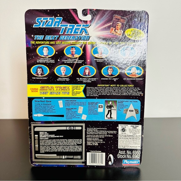 Star Trek The Next Generation LIEUTENANT CMDR DATA 1994 Playmates NEW - SEALED! - Picture 3 of 8